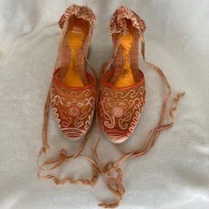 Costa Blanca Orange Wedge Espadrilles